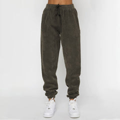 Corduroy Crew Neck Pullover Long Sleeve Sweatshirts & TiePants Two-Piece Sets - Shah S. Sahota