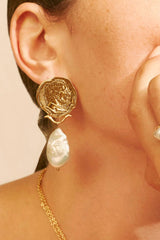 Gold-Plated Pearl Drop Earrings - Shah S. Sahota
