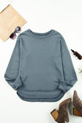 Side Slit Drop Shoulder Sweatshirt - Shah S. Sahota