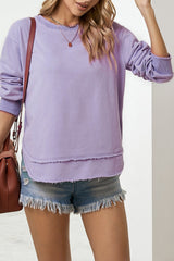 Side Slit Drop Shoulder Sweatshirt - Shah S. Sahota
