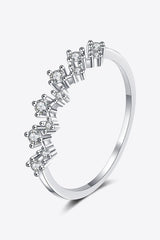 Moissanite Rhodium-Plated Half-Eternity Ring - Shah S. Sahota