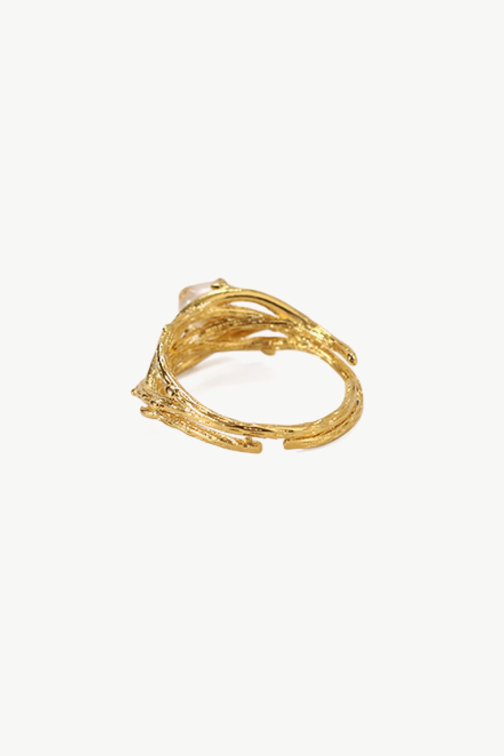 Nest Pearl Gold-Plated Ring - Shah S. Sahota