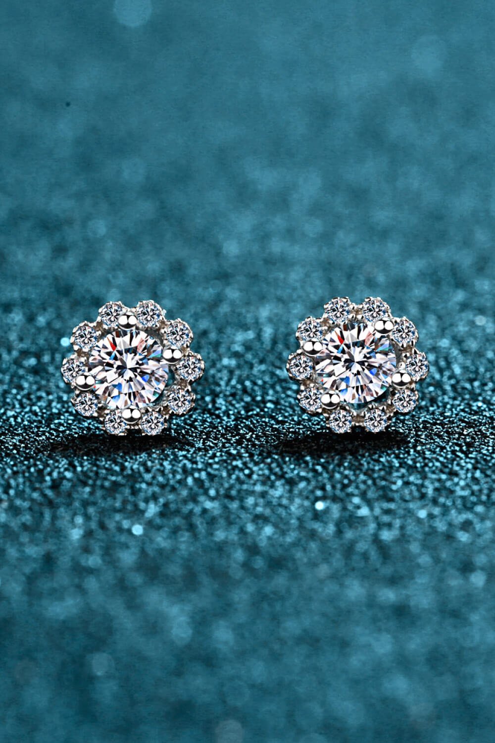 Moissanite Floral-Shaped Stud Earrings - Shah S. Sahota