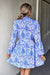 Printed Long Sleeve Belted Shirt Dress - Shah S. Sahota