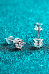 2 Carat Moissanite Rhodium-Plated Stud Earrings - Shah S. Sahota