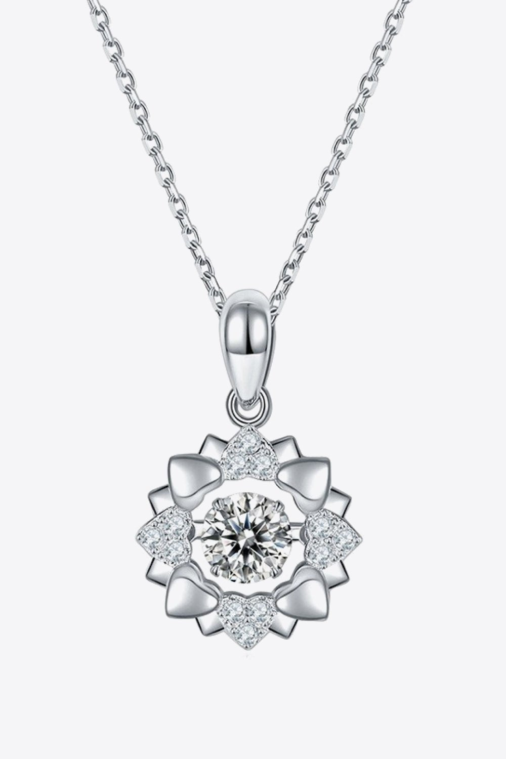 Moissanite Flower Shape Pendant Necklace - Shah S. Sahota
