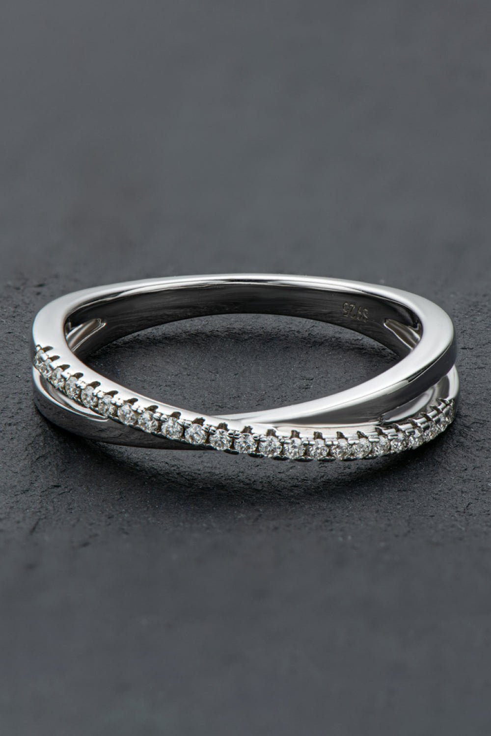 925 Sterling Silver Crisscross Moissanite Ring - Shah S. Sahota