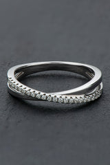 925 Sterling Silver Crisscross Moissanite Ring - Shah S. Sahota