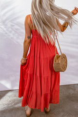 Spaghetti Strap Gathered Detail Tiered Dress - Shah S. Sahota
