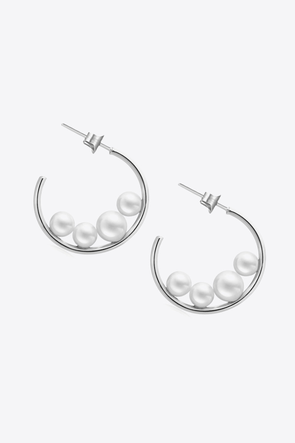 Can't Stop Your Shine Pearl C-Hoop Earrings - Shah S. Sahota