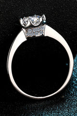 1 Carat Moissanite Rhodium-Plated Solitaire Ring - Shah S. Sahota