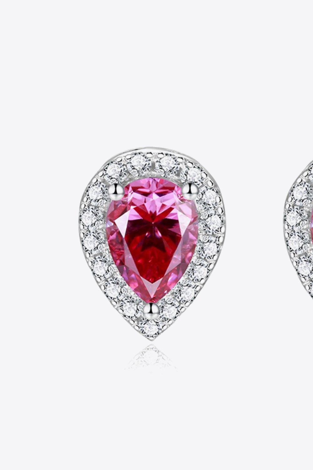 2 Carat Moissanite Teardrop Stud Earrings in Rose - Shah S. Sahota