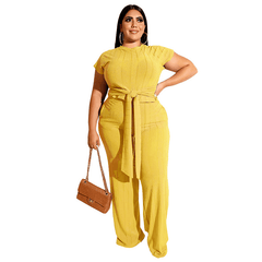 Women's Solid Color Belted Two Piece Set - Shah S. Sahota