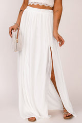 Elastic Waistband Split Maxi Skirt - Shah S. Sahota
