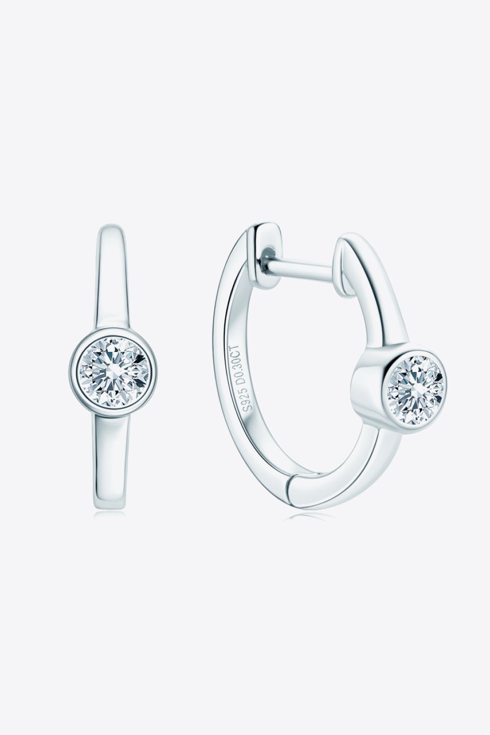18k Gold-Plated Inlaid Moissanite Huggie Earrings - Shah S. Sahota