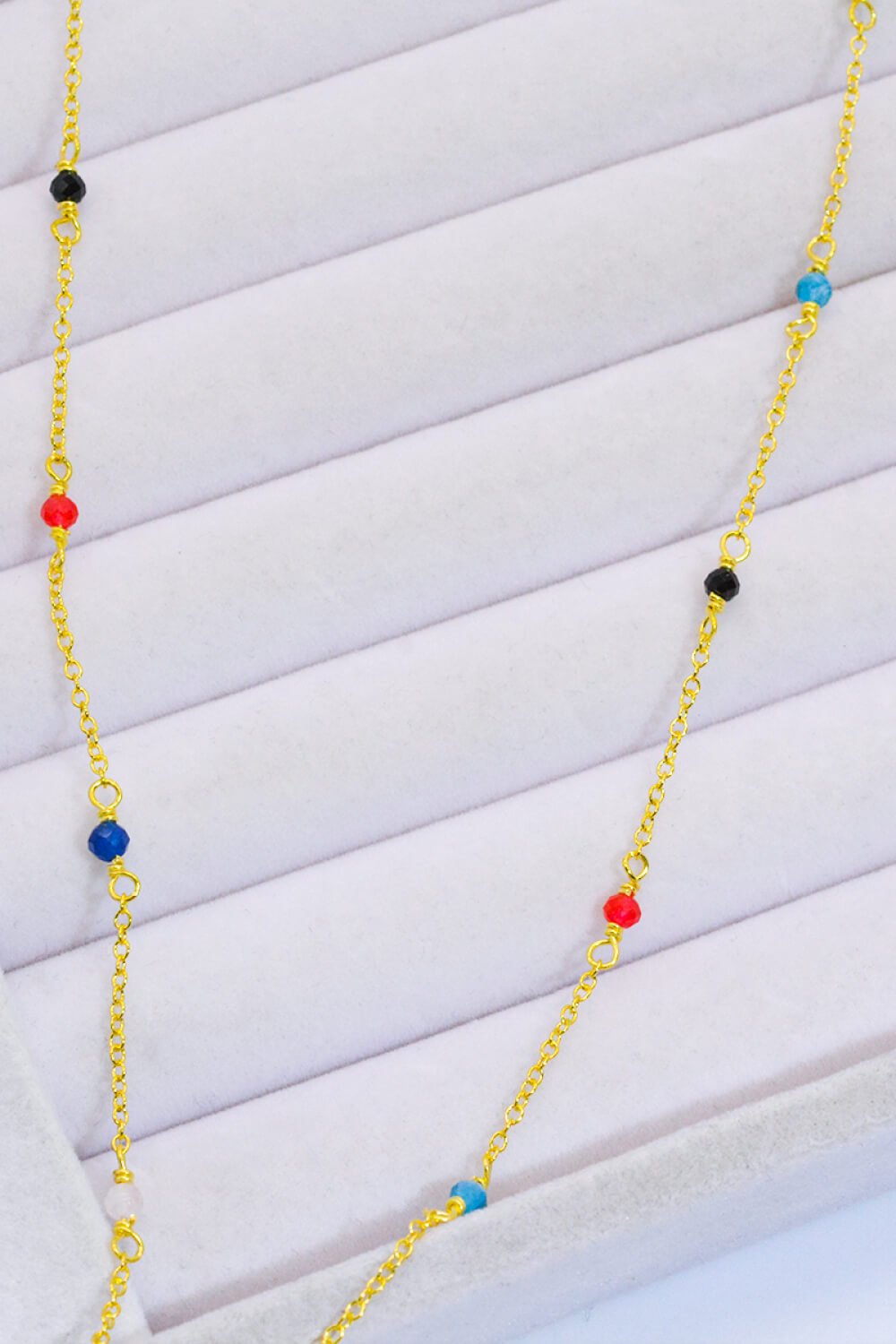 18K Gold-Plated Multicolored Bead Necklace - Shah S. Sahota