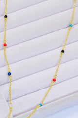 18K Gold-Plated Multicolored Bead Necklace - Shah S. Sahota