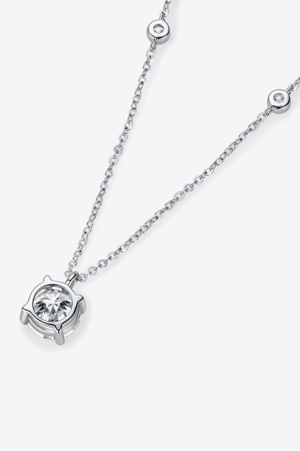 2 Carat Moissanite 4-Prong 925 Sterling Silver Necklace - Shah S. Sahota