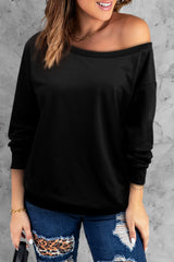 Boat Neck Long Sleeve Sweatshirt - Shah S. Sahota