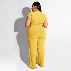 Women's Solid Color Belted Two Piece Set - Shah S. Sahota