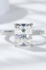 4 Carat Moissanite 4-Prong Side Stone Ring - Shah S. Sahota
