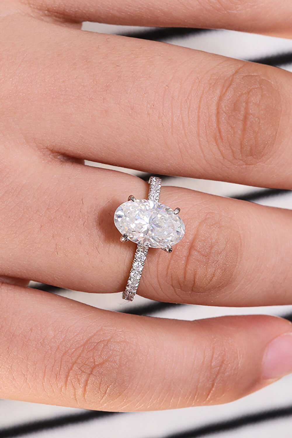 14K White Gold 2.5 Carat Moissanite 4-Prong Ring - Shah S. Sahota
