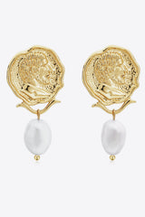 Gold-Plated Pearl Drop Earrings - Shah S. Sahota