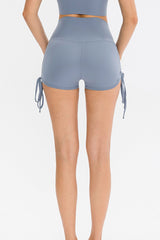 Side Drawstring High Waist Yoga Shorts - Shah S. Sahota