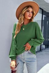 Dropped Shoulder Balloon Sleeve Sweatshirt - Shah S. Sahota