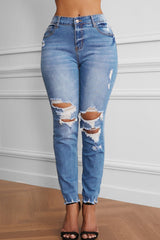 Raw Cut Frayed Hem Jeans - Shah S. Sahota