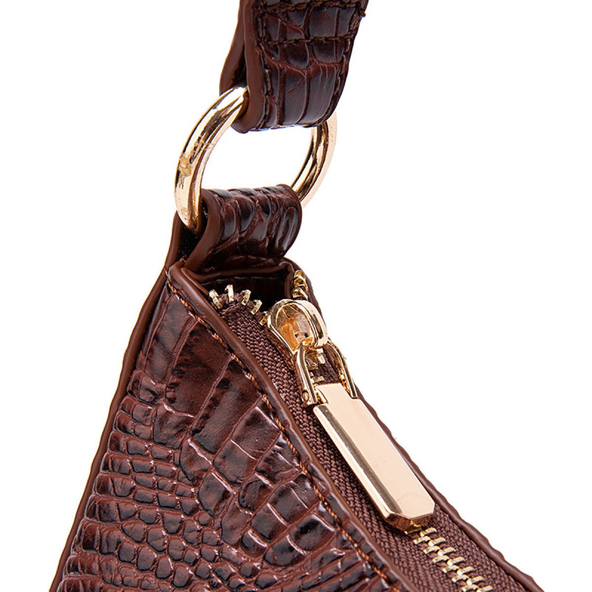Retro Crocodile Pattern Baguette Bag - Shah S. Sahota