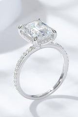Emerald Cut 4 Carat Moissanite Side Stone Ring - Shah S. Sahota