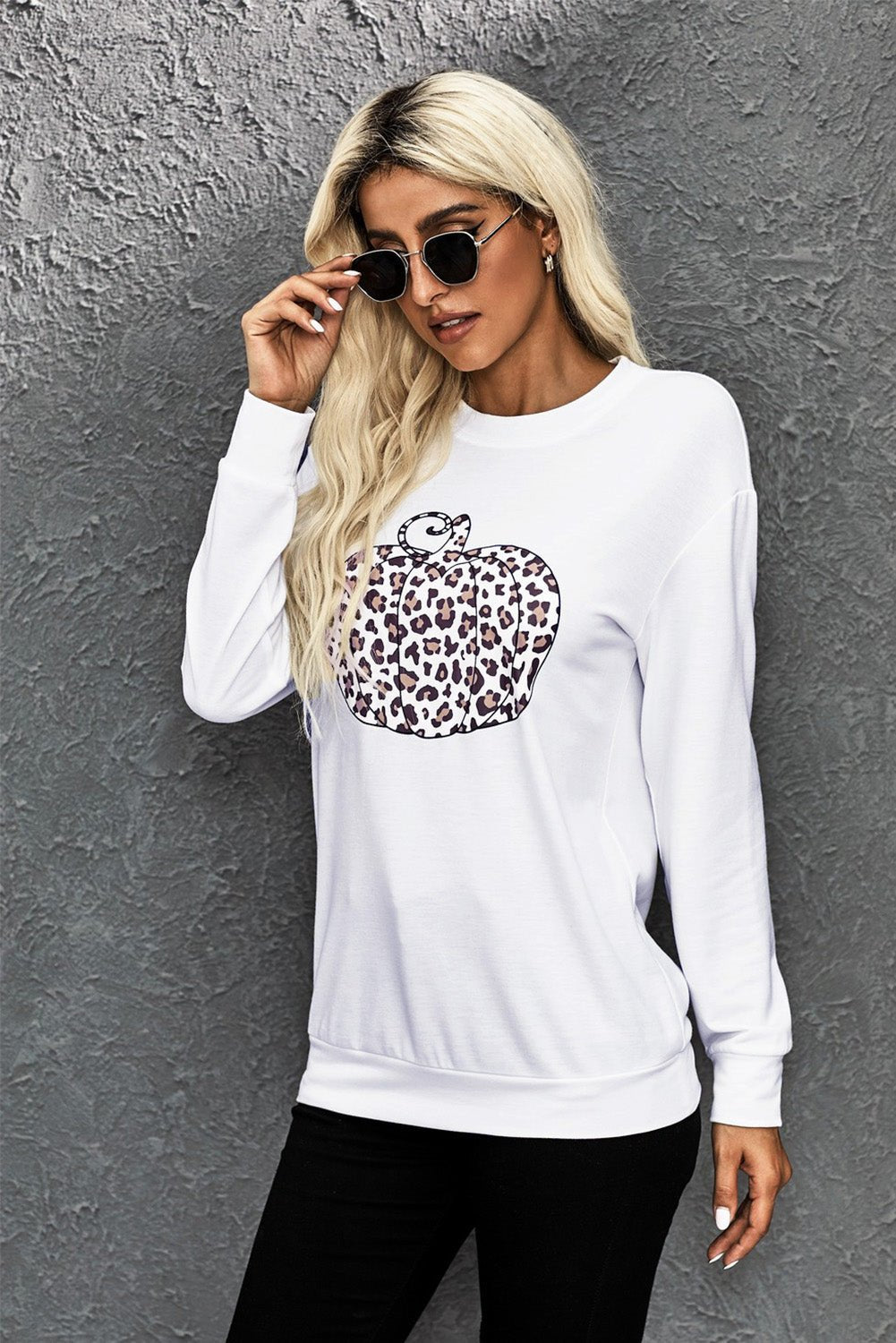 Pumpkin Graphic Long Sleeve Sweatshirt - Shah S. Sahota