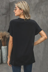 Round Neck Short Sleeve Solid Color Tee - Shah S. Sahota