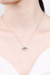 Moissanite Evil Eye Pendant 925 Sterling Silver Necklace - Shah S. Sahota