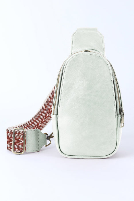 Faux Leather Zipped Crossbody Chest Bag - Shah S. Sahota