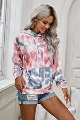 Tie-Dye Dropped Shoulder Drawstring Hoodie - Shah S. Sahota