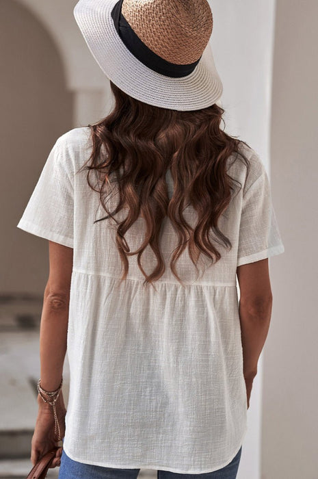Textured Button Down Top - Shah S. Sahota