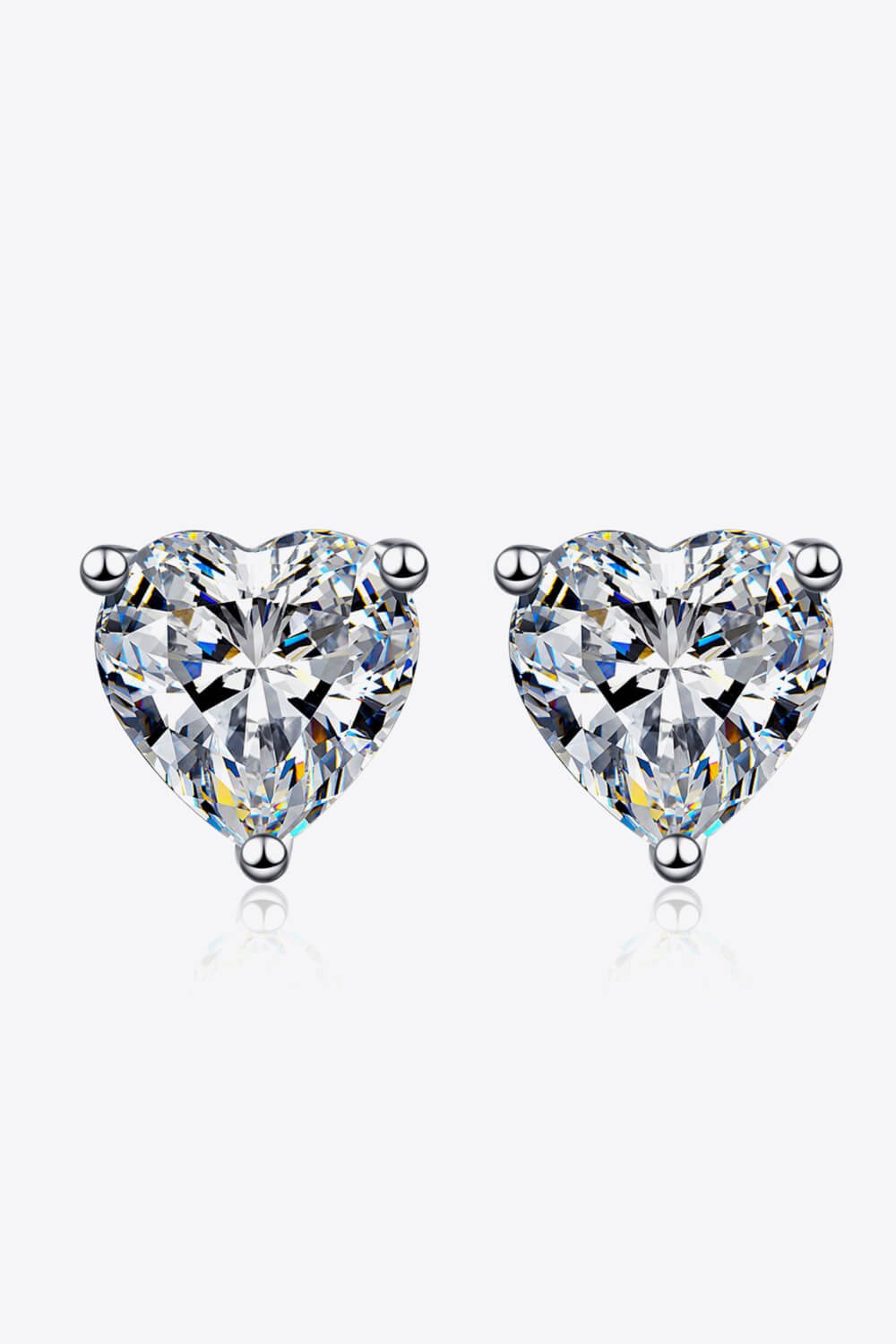 2 Carat Moissanite Heart-Shaped Stud Earrings - Shah S. Sahota