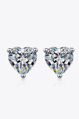 2 Carat Moissanite Heart-Shaped Stud Earrings - Shah S. Sahota