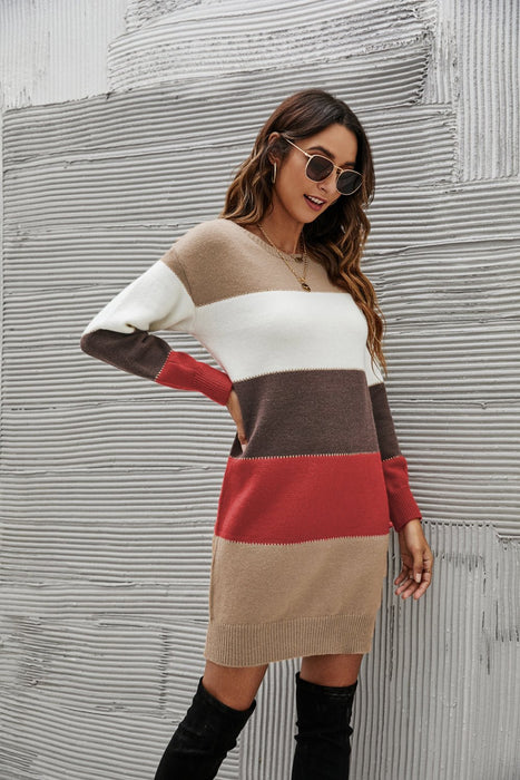 Striped Sweater Dress - Shah S. Sahota