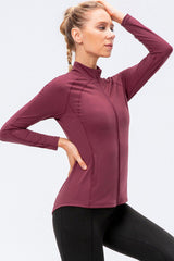 Zip Up Exposed Seam Top with Pockets - Shah S. Sahota