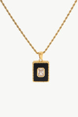 Square Pendant Twisted Chain Necklace - Shah S. Sahota