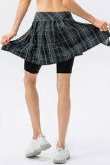 Plaid Faux Layered Sports Culottes - Shah S. Sahota