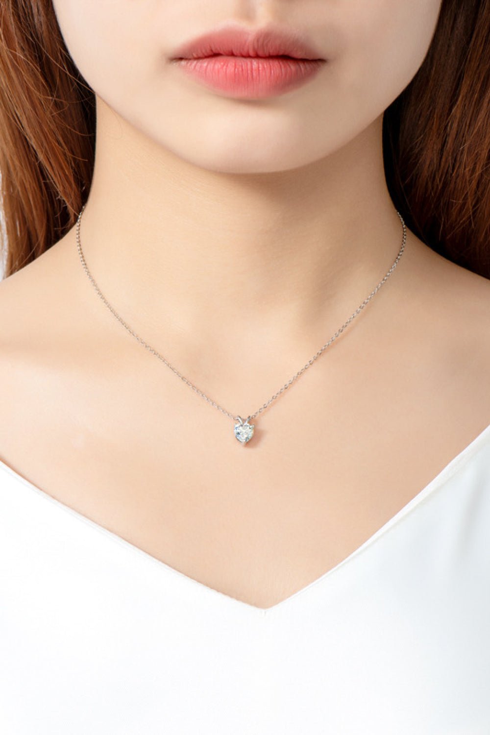 1 Carat Moissanite Heart-Shaped Pendant Necklace - Shah S. Sahota