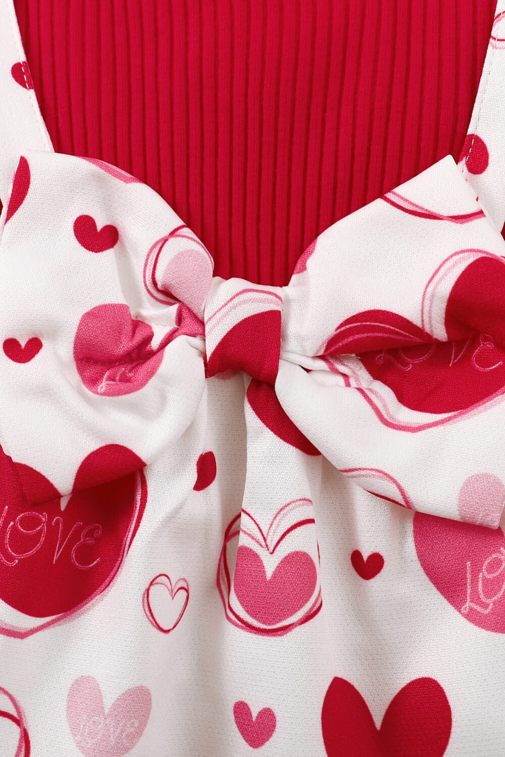 Girls Heart Print Bow Detail Sweater and Flare Pants Set - Shah S. Sahota