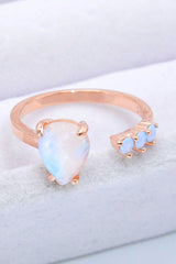 18K Rose Gold-Plated Moonstone Open Ring - Shah S. Sahota