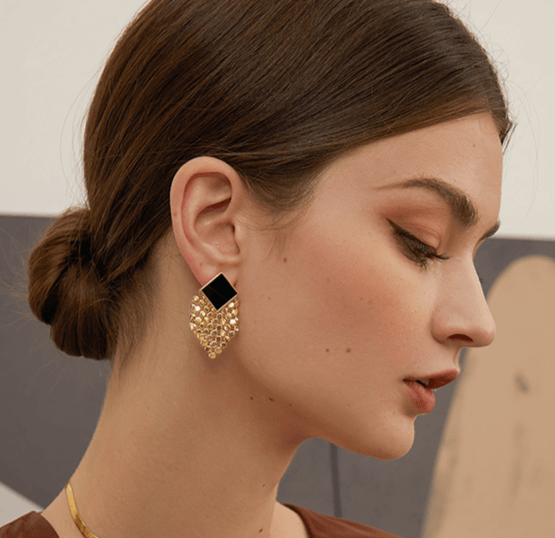 Fashionable Rhombus Decor Drop Earrings - Shah S. Sahota