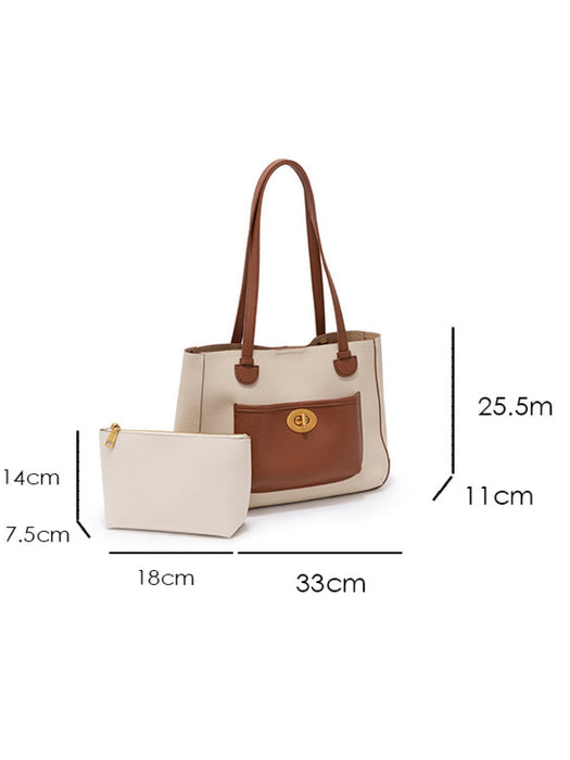 Casual Colorblock Tote Bags With Magnetic Buckle - Shah S. Sahota