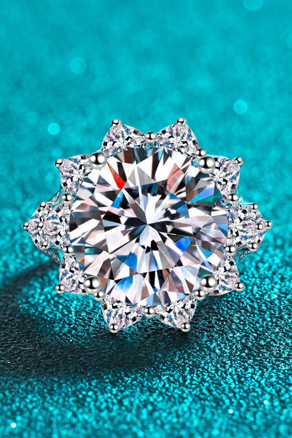 10 Carat Moissanite Flower-Shaped Ring - Shah S. Sahota